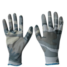 Camouflage Color PU Coated Work Glove
